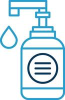 Hand Soap Line Blue Two Color Icon vector