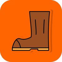 Boot Filled Orange background Icon vector