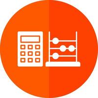 Abacus Glyph Red Circle Icon vector