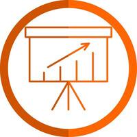 Presentation Line Orange Circle Icon vector