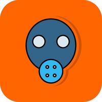 Gas Mask Filled Orange background Icon vector