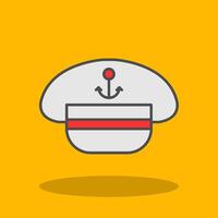 Captain Hat Filled Shadow Icon vector