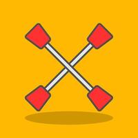 Paddles Filled Shadow Icon vector
