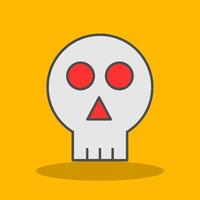 Skull Filled Shadow Icon vector