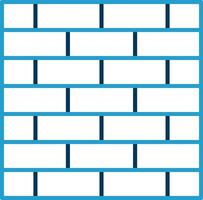 Brickwall Line Blue Two Color Icon vector