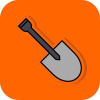 Shovel Filled Orange background Icon vector