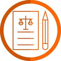 Legal Line Orange Circle Icon vector