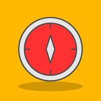 Compass Filled Shadow Icon vector