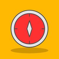 Compass Filled Shadow Icon vector