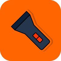 Torch Filled Orange background Icon vector