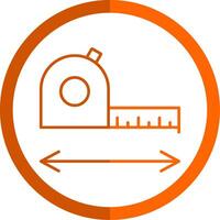 Measurement Line Orange Circle Icon vector