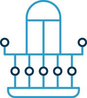 Balcony Line Blue Two Color Icon vector