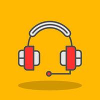 Headphone Filled Shadow Icon vector