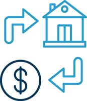 Property Exchange Line Blue Two Color Icon vector