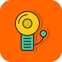 Fire Alarm Filled Orange background Icon vector