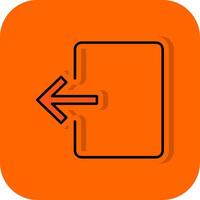 Exit Door Filled Orange background Icon vector