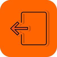 Exit Door Filled Orange background Icon vector