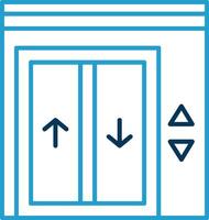 Elevator Line Blue Two Color Icon vector