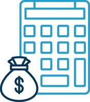 Calculating Line Blue Two Color Icon vector