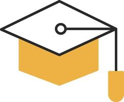 Graduate Hat Skined Filled Icon vector