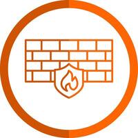 Firewall Line Orange Circle Icon vector