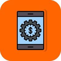 Online Business Filled Orange background Icon vector
