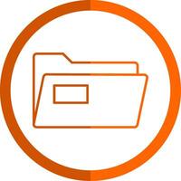 Folders Line Orange Circle Icon vector