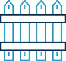 Fence Line Blue Two Color Icon vector