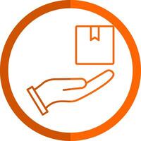 Packet Line Orange Circle Icon vector