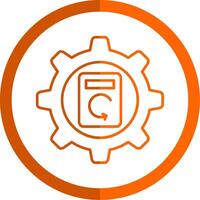 Process Data Line Orange Circle Icon vector