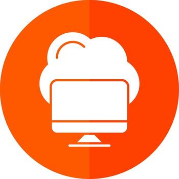 Cloud Computing Glyph Red Circle Icon vector