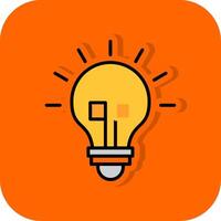 Light Bulb Filled Orange background Icon vector