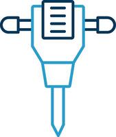 Jack Hammer Line Blue Two Color Icon vector