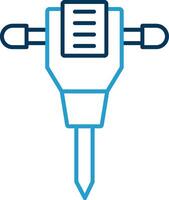 Jack Hammer Line Blue Two Color Icon vector