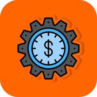 Time Is Money Filled Orange background Icon vector