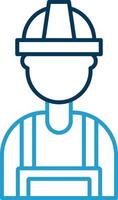 Builder Line Blue Two Color Icon vector