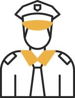 Policeman Skined Filled Icon vector