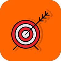 Target Filled Orange background Icon vector