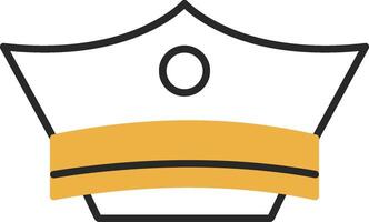 Policeman's hat Skined Filled Icon vector