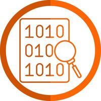 Code Search Line Orange Circle Icon vector