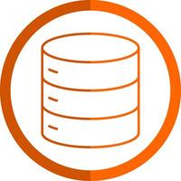 Database Line Orange Circle Icon vector