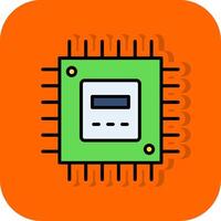 Processor Filled Orange background Icon vector