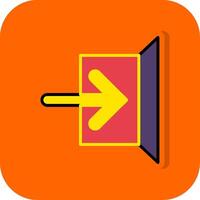 Sign In Filled Orange background Icon vector