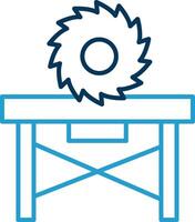 Circular Saw Line Blue Two Color Icon vector