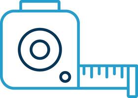 Tape Measure Line Blue Two Color Icon vector