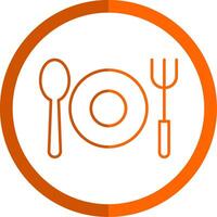 Cutlery Line Orange Circle Icon vector