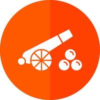 Cannon Glyph Red Circle Icon vector