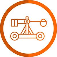 Catapult Line Orange Circle Icon vector