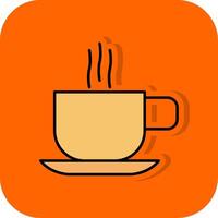 Hot Coffee Filled Orange background Icon vector