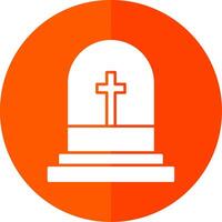 Grave Glyph Red Circle Icon vector